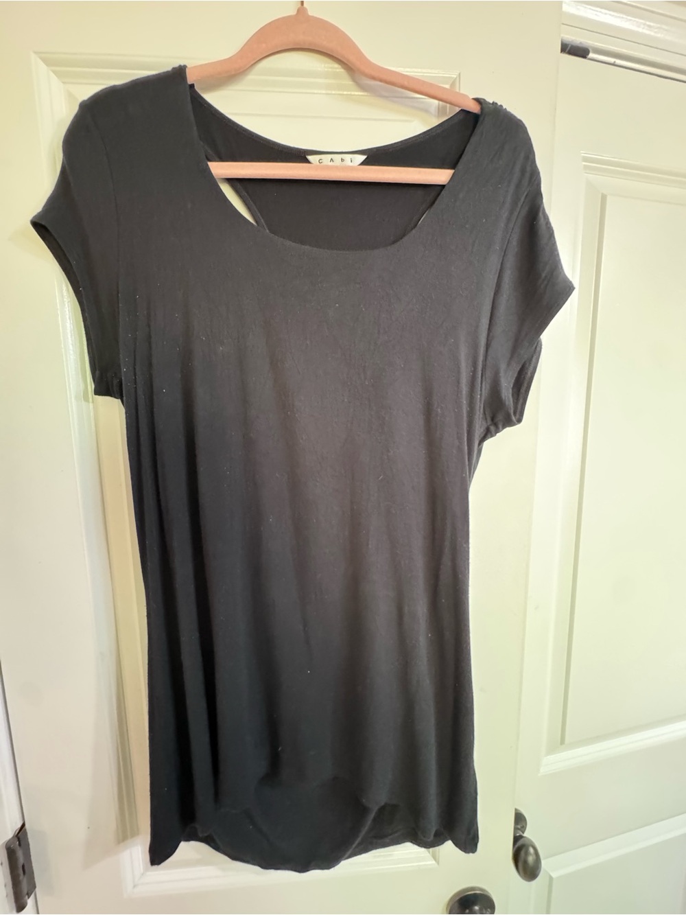 CAbi Black Scoop Neck Tunic Top